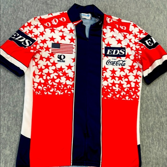 Men's Red Cycling Shirt - Picture 1 of 9